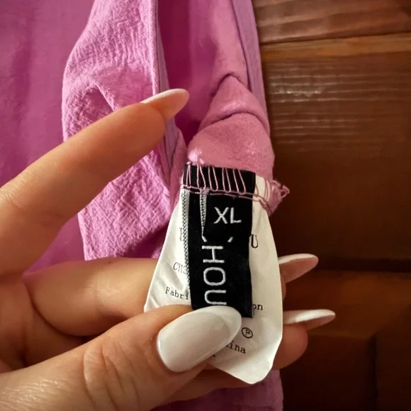 Wide Leg Cotton Jumpsuit with Lavender Embroidery 🪻 - Picture 6 of 8